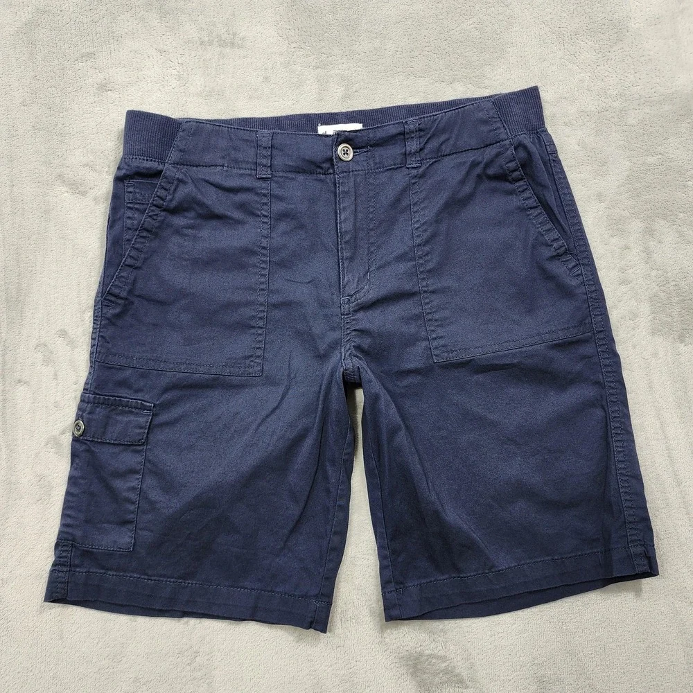 Dā-sh Shorts Mens S Blue Cargo Stretch Canvas Elastic Waist 10 Inseam Casual